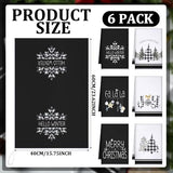 Geyoga 6 Pcs Merry Christmas Kitchen Towels Buffalo Plaid Xmas Tree Dish Towels Hand Towel Tea Towel Absorbent Soft Drying Cloth for Holiday Housewarming Gifts, 16×24 Inch(Gray White)