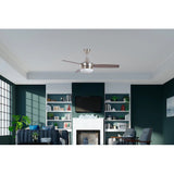 Harbor Breeze Beach Creek 44-in Brushed Nickel LED Indoor Downrod or Flush Mount Ceiling Fan with Light Remote (3-Blade)