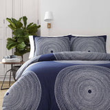 Marimekko 221439 Fokus Duvet Cover Set, Twin, Navy