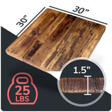 HEIRLOUM Reclaimed Wood Table Top – Rustic Recycled Solid Wooden Piece Perfect for Kitchens, Dining and Coffee Table Tops (Reclaimed Wood Table Top – Economy, 30 x 30)