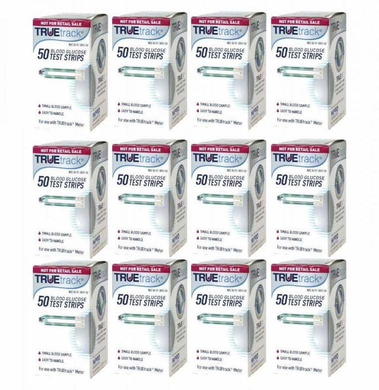 Truetrack Blood Glucose Test Strips 12 Boxes of 50 (600 Count)