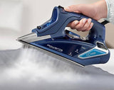 Rowenta DW9280 Steam Force Steam Iron with 400-Hole Stainless Steel Soleplate, 1800-Watt, Blue