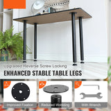 SKYSHALO 28 Solid Steel Adjustable Desk Legs Office Table Furniture Set of 4 Black