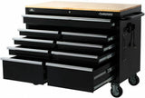 Husky 46 in. W x 24.5 in. D 9-Drawer Mobile Workbench with Solid Wood Top in