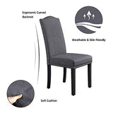 Yaheetech Upholstered Parsons Dining Chairs Set of 6, Fabric Dining Room Chairs Side Chair with Nailhead Trim and Wood Legs for Living Room, Padded Chairs, Khaki(3 Package)