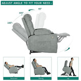 YITAHOME Power Lift Recliner Chair, Modern Fabric Recliner Chair with Massage and Heat, Spacious Seat, USB Ports, Cup Holders, Remote Control, Suitable for Living Room Dark Grey2