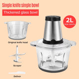 Homgeek Electric Meat Grinder – 2L Large Capacity, Stainless Steel, 2 Speed Settings, 250W High Power – Ideal Kitchen Cooker Blender for Household Use