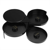Barra de vidrio Rim, Delaman Bar 3 Tier Sugar Salt Rim Lime Glass para c??ctel Bartender Tool Party Home Black