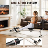 Feierdun Compact Adjustable Rowing Machine for Home 300LBS Weight Capacity with 12 Levels of Resistance for Complete Body Workouts Foldable Hydraulic Rower for Home