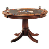 Hillsdale Furniture Parkview Round Game Table, Medium Brown Oak