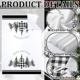 Geyoga 6 Pcs Merry Christmas Kitchen Towels Buffalo Plaid Xmas Tree Dish Towels Hand Towel Tea Towel Absorbent Soft Drying Cloth for Holiday Housewarming Gifts, 16×24 Inch(Gray White)