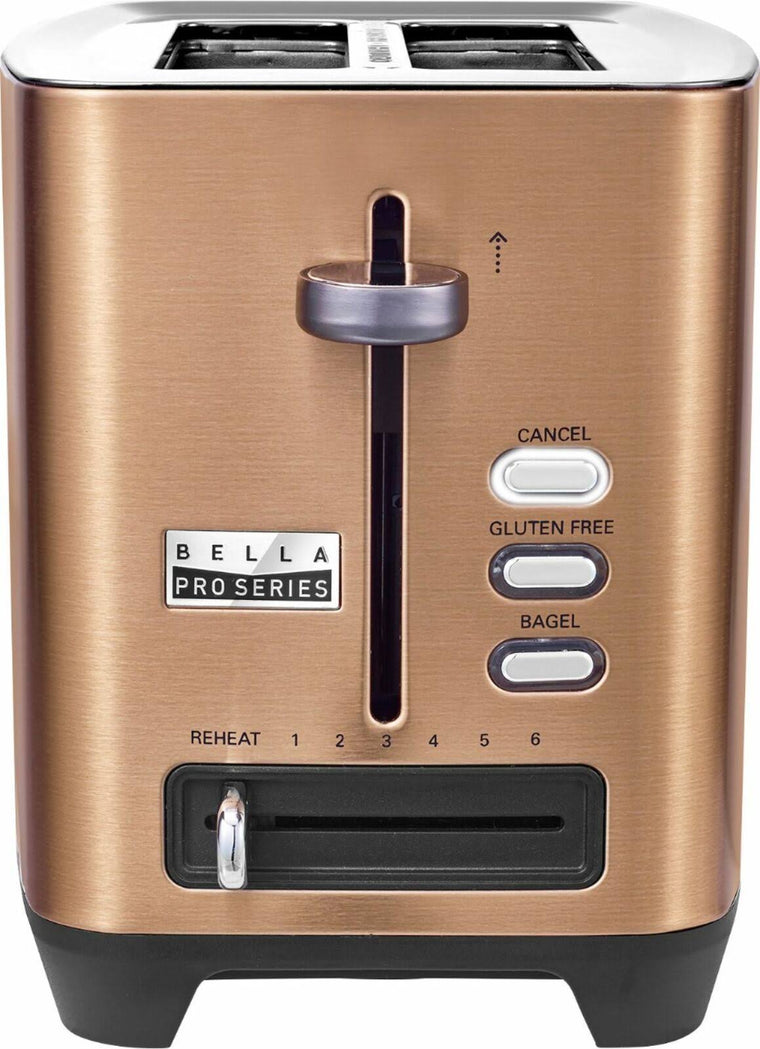 Bella – Pro Series 2-Slice Wide/Self-Centering-Slot Toaster – Copper