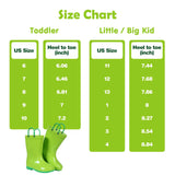 Litfun Toddler Kids Rain Boots for Boys Girls, Size 8 Toddler, Green