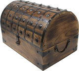 Nautical Cove Pirate Treasure Chest with Iron Lock and Skeleton Key – Storage and Decorative Box (X-Large 16 x 11 x 10.5) Pack of 2