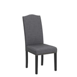 Yaheetech Upholstered Parsons Dining Chairs Set of 6, Fabric Dining Room Chairs Side Chair with Nailhead Trim and Wood Legs for Living Room, Padded Chairs, Khaki(3 Package)
