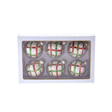 Kurt Adler 80mm Plaid Glass Ball Ornaments 6-Piece Set