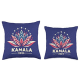 Kamala Harris 2024 American Lotus Presidential Campaign Throw Pillow