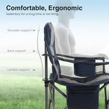Camping Folding Chair, Heavy Duty Oversized Portable Outdoor Chair, Foldable Camp Chair with Cup Holder and Cooler Bag Support 450 LBS, Green??