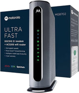 Motorola MG8725 Multi-Gig Cable Modem + Built in WiFi 6 Router | Approved for Comcast Xfinity Gigabit, Cox Gigablast, Spectrum | Plans Up to 6000 Mbps | DOCSIS 3.1 | AX6000 | Motosync App