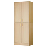 Cozy Castle Kitchen Pantry Cabinet, 71 Tall Wood Storage Cabinet with Doors and Shelves 4 Doors Freestanding Cupboard Utility Hutch for Dining Room Living Room Bathroom Furniture, Gray